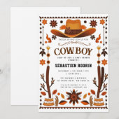 Petite Cowboy Baby shower moderne Invitation (Devant / Derrière)