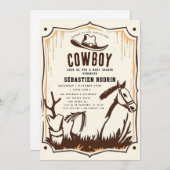 Petite Cowboy Baby shower moderne Invitation (Devant / Derrière)
