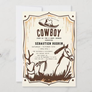 Petite Cowboy Baby shower moderne Invitation