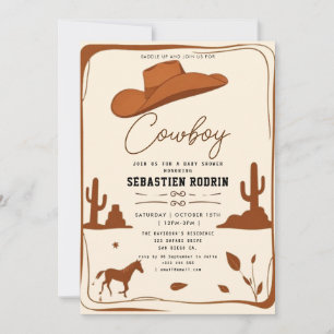 Petite Cowboy Baby shower moderne Invitation
