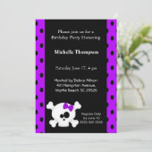 Petite crâne violet Invitations d'anniversaire (Debout devant)