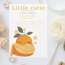 Petite cutie Baby shower orange Invitation
