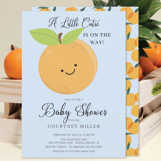 Petite Cutie Boys Baby shower Invitation