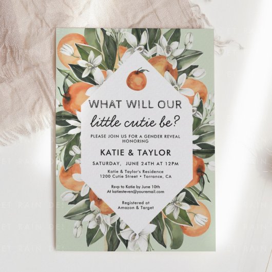 Petite Cutie Genre Revela Party Invitation