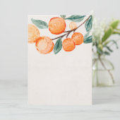 Petite cutie orange baby shower blanc invitation (Debout devant)