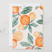 Petite cutie orange baby shower blanc invitation (Dos)
