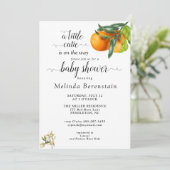 Petite Cutie Orange Baby shower Invitation (Debout devant)