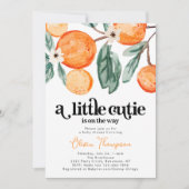 Petite Cutie Orange Baby shower Invitation (Devant)