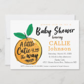 Petite Cutie Orange Baby shower Invitation (Devant)