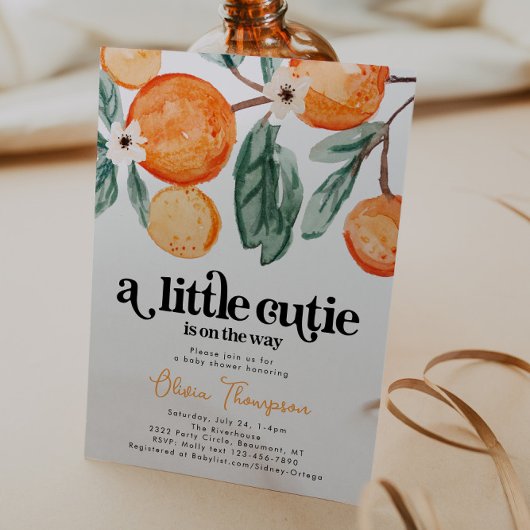 Petite Cutie Orange Baby shower Invitation