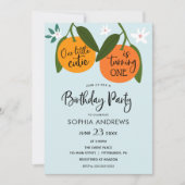 Petite Cutie Orange Invitation Anniversaire (Devant)