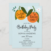 Petite Cutie Orange Invitation Anniversaire (Devant / Derrière)