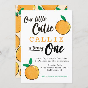 Petite Cutie Orange Première Invitation Anniversai