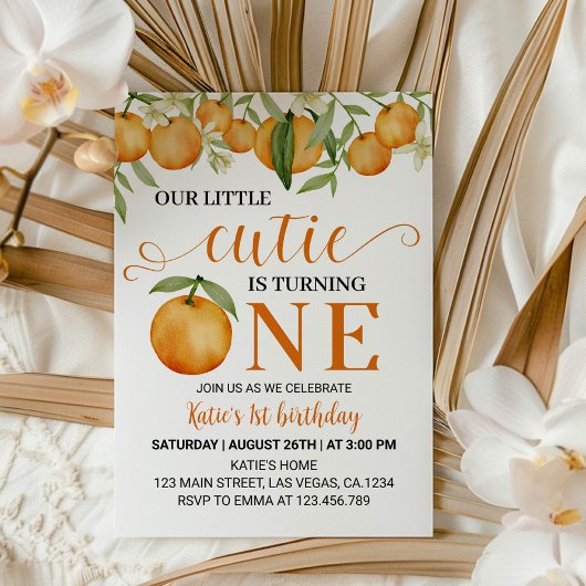 Petite Cutie Oranges Citrus Invitation Anniversair