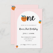 Petite Cutie Première invitation d'anniversaire (Devant / Derrière)