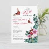 Petite dame fille invitation baby shower (Debout devant)