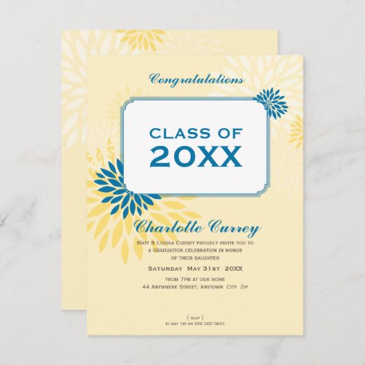 PETITE DIPLÔME FAIRE-PART :: GRAD105 8 P (Devant / Derrière)