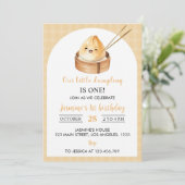 Petite Dumpling Invitation de fête d'anniversaire (Debout devant)