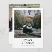 Petite eenvoudige moderne gedurfde naam ingelijst  save the date (Voorkant / Achterkant)