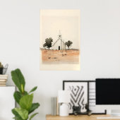 Petite église à la campagne, impression numérique (Bureau à domicile)