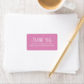 Petite entreprise Fuchsia Merci rose Étiquettes (En situation)
