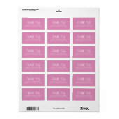 Petite entreprise Fuchsia Merci rose Étiquettes (Feuille entière)