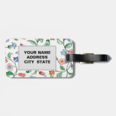 Petite étiquette à bagages Floral Twines. (Dos horizontal)
