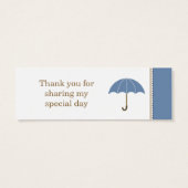 Petite étiquette bleu parapluie (Dos)