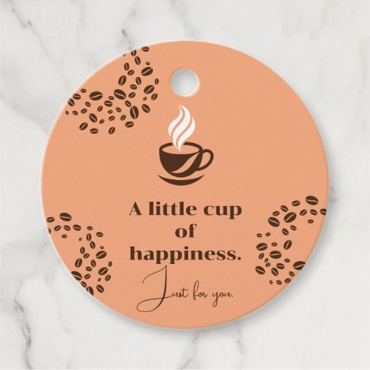 Petite Étiquette Cadeau Café Bonheur (Devant)