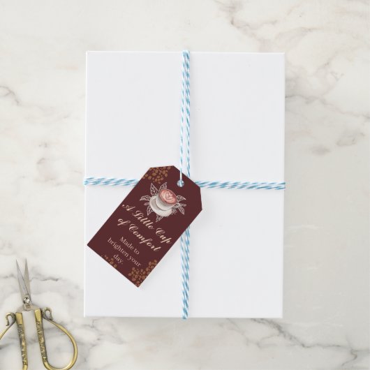 Petite Étiquette Cadeau Café Confort (Avec de laficelle)