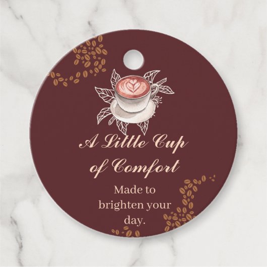 Petite Étiquette Cadeau Café Confort (Devant)