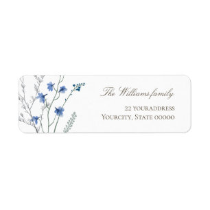 petite étiquette d'adresse de retour fleurs sauvag