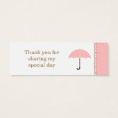 Petite étiquette Parapluie rose (Dos)