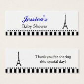 Petite étiquette Silhouette Tour Eiffel - Bleu cla (Devant & derrière)