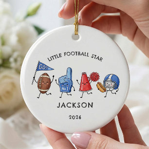 Petite étoile de football Ornement personnalisé