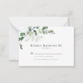 Petite Eucalyptus Greenery Wedding Carte RSVP (Devant)