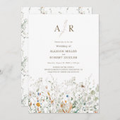 Petite Faire-part de mariage Fleur sauvage (Devant / Derrière)