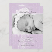 Petite Faire-part de naissance Bénédiction//Lilac (Devant / Derrière)