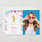 Petite Fée Anniversaire Fête Invitation Avec Photo (Devant)