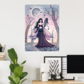 Petite fée bête avec poster de dragon (Bureau à domicile)