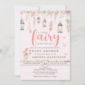 Petite fée enchantée Baby shower rose Invitation (Devant)