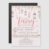 Petite fée enchantée Baby shower rose Invitation (Devant / Derrière)