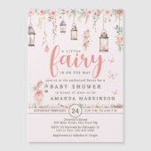 Petite fée enchantée Baby shower rose Invitation (Devant)