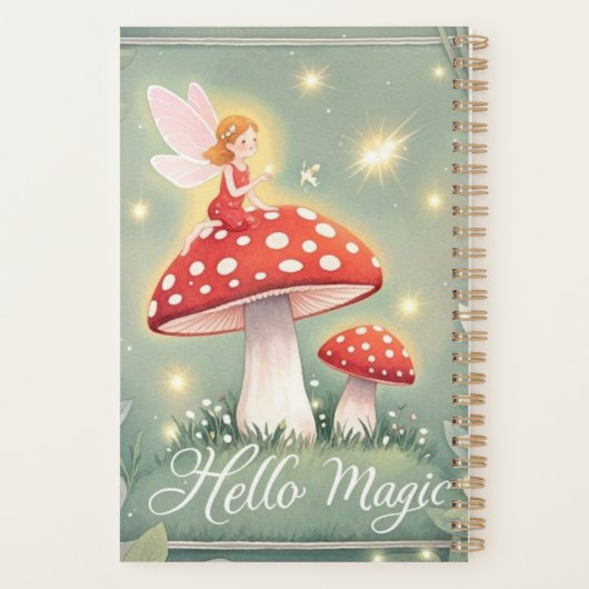 Petite fée perchée sur le champignon et brillante (Dos)