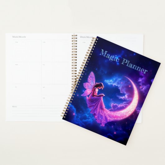 Petite fée rose imaginaire parties scintillant lun (Devant avec enveloppe)