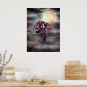Petite Fée Vampire Gothique et Chat Affiche (Cuisine)