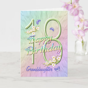 Petite-fille 18e anniversaire Papillon Carte de ja