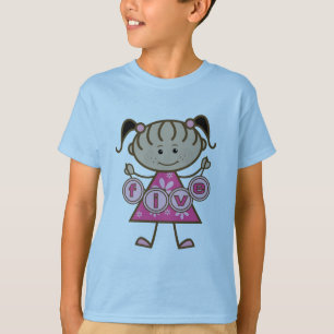 Petite fille 5e anniversaire Tshirts et cadeaux