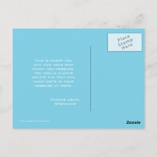 Petite fille à cheval merci carte postale (Dos)