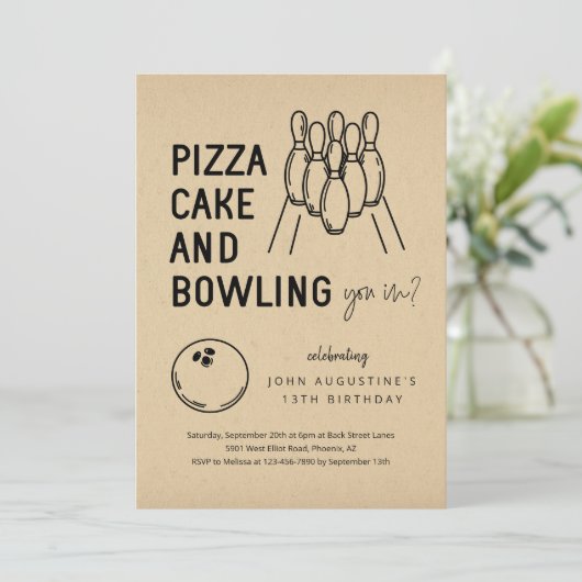 Petite fille Ado Jeu de bowling Invitation (Debout devant)